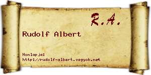 Rudolf Albert névjegykártya